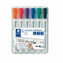 Tahvlimarkerite komplekt koonilise otsaga STAEDTLER Lumocolor 351 koonilise otsaga 6 värvi