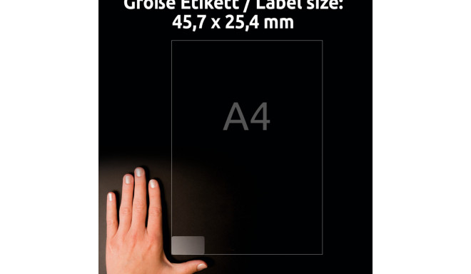 Kleebisetikett läbipaistvast polüesterkilest AVERY Zweckform 45,7x25,4mm 25 lehte (L7781-25)