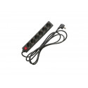 Extension cord 6-piece with switch black 3m