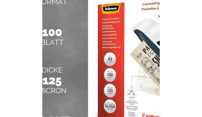 Lamineerimiskile A3 125mic 100 lehte FELLOWES