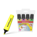 Highlighter  ErichKrause® Visioline V-12, colors: orange, pink, green, yellow (pouch 4 pcs.)