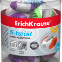 Plastic sharpener ErichKrause® S-twist, color: assorted (tube 24 pcs.)