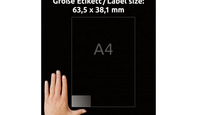 Kleebisetikett AVERY Zweckform 63,5x38,1mm läbipaistev polüesterkile 25 lehte (L7560-25)