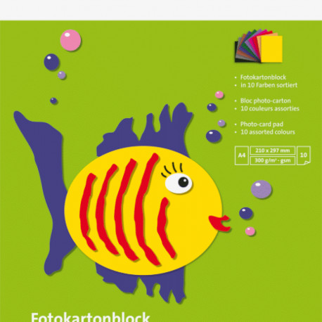 Värviline kartong A4 300g 10lehte pakis (eri värvi), Brunnen