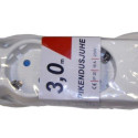 Pikendusjuhe 5 meetrit 3 pesa, VALGE, 3G1,5mm, 16A, maandusega, Acuma