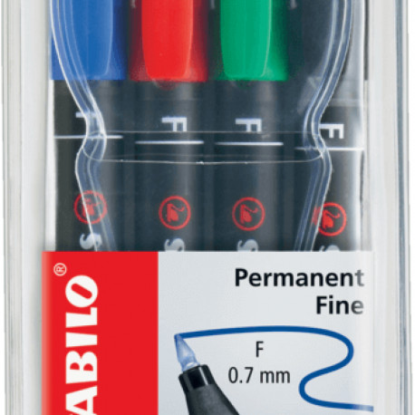 Kilemarker permanent Stabilo OHPen, 4-ne komplekt, F 0,7mm