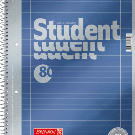 Kaustik A4 80l. 90g/m2 jooneline, spiraalköide 4-ne augustus, rebitavad lehed, küljed joonitud, Stud