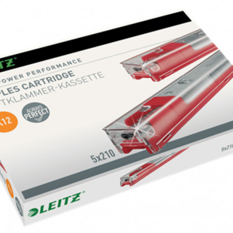 Klambrikassett K12 Leitz 5550/5551, punane, (5 kassetti x 210kl.), 80lehte
