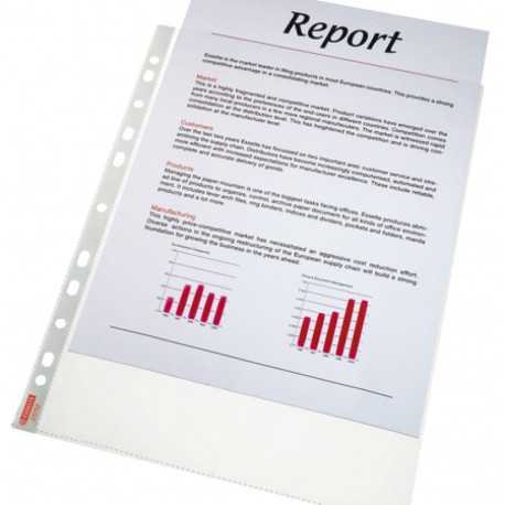 Kiletasku U-tasku A4 köidetav, läikiv, 75 mic, 10 tk. pakis, Esselte