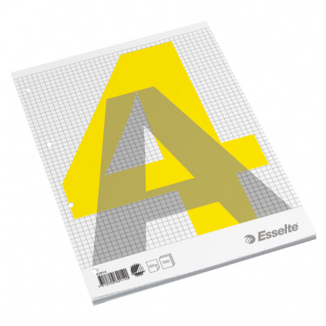 Kirjaplokk A4 100l. 5x5 ruut,  liimköide ülal, augustus Esselte