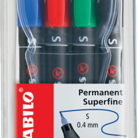 Kilemarker permanent Stabilo OHPen, 4-ne komplekt, S 0,4mm