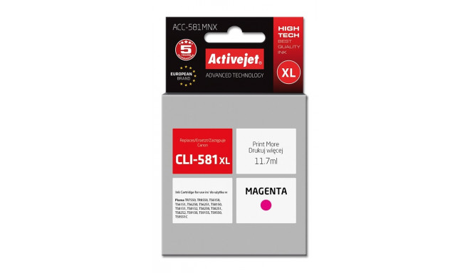 Activejet ACC-581MNX ink (replacement for Canon CLI-581XLM; Supreme; 11,70 ml; magenta)