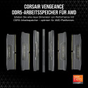 Corsair DDR5 64GB - 6000 - CL - 40 - Dual-Kit - DIMM, CMK64GX5M2B6000Z40, Vengeance, EXPO, black