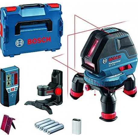 Bosch Line laser GLL 3-50 Professional, with receiver, cross line laser (blue/black, L-BOXX 136, red