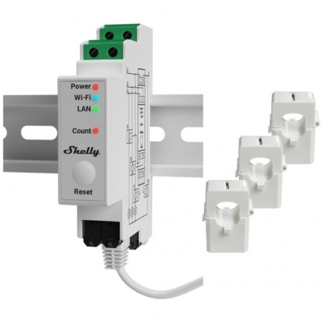 Shelly Pro 3EM DIN rail energy meter, 3-phase