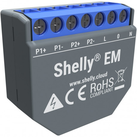 Shelly EM relay switch for power consumption measurement, Wi-Fi network