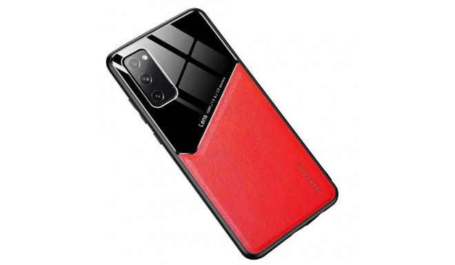 Mocco Lens Leather Back Case for Apple iPhone 12 Red