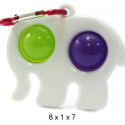 Mocco Bubble Pop It Antistress Sensory /  Elephant / keychain / White