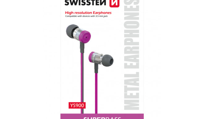 Swissten SuperBass Earbuds Metal YS900 Stereo  Headset With Microphone 3,5mm / 1.2m