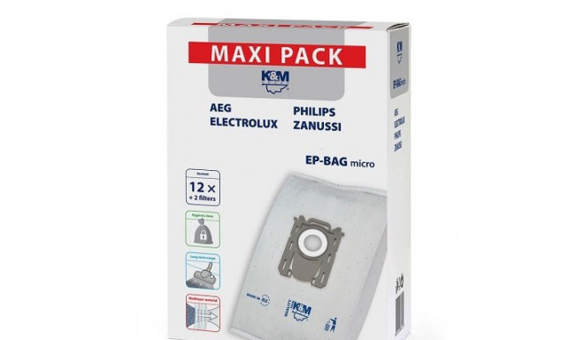 K&M vacuum cleaner bag 12pcs (KM-EP-BAG-MX)