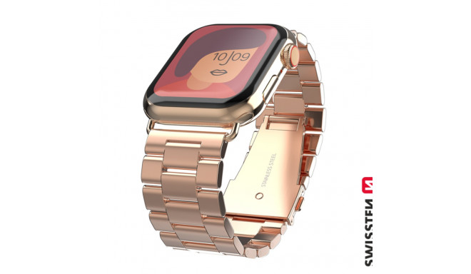 Swissten Metal Strap for Apple Watch 1/2/3/4/5/6/SE / 40 mm / 42 mm / Gold