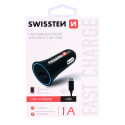 Swissten Car charger 12 / 24V / 1A whit Micro USB Cable 1.5m
