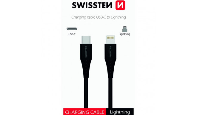 Swissten Basic Universal Quick Charge 3.1 USB-C to Lightning Charging Cable 0.4m