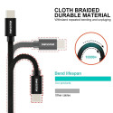 Swissten Textile Universāls Quick Charge 3.1 USB-C uz USB-C Datu un Uzlādes Kabelis 1.2m