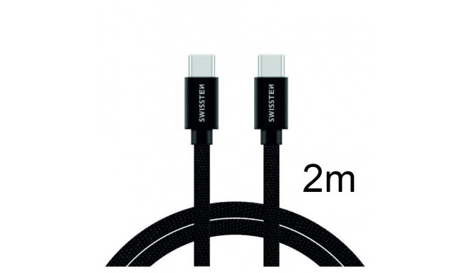 Swissten Textile Universal Quick Charge 3.1 USB-C to USB-C Data and Charging Cable 2m