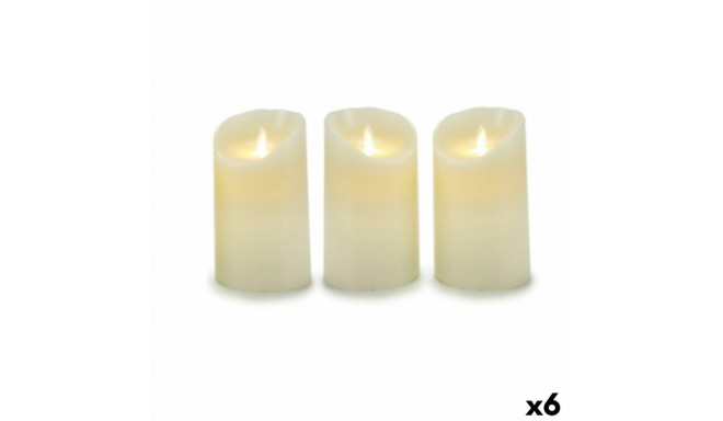 Candle Set Oscillation LED Cream 8 x 13 x 8 cm (6 Units)