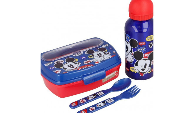 Children’s Dinner Set Mickey Mouse Happy smiles 21 x 18 x 7 cm Red Blue