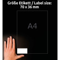 Kleebisetikett AVERY Zweckform 70x36mm 24 lehel 100 lehte (3475)
