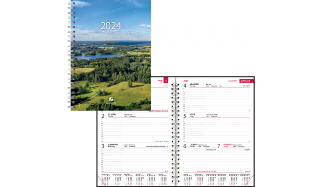 Calendar content BOSS WEEK A5 horizontal spiral binding 00048