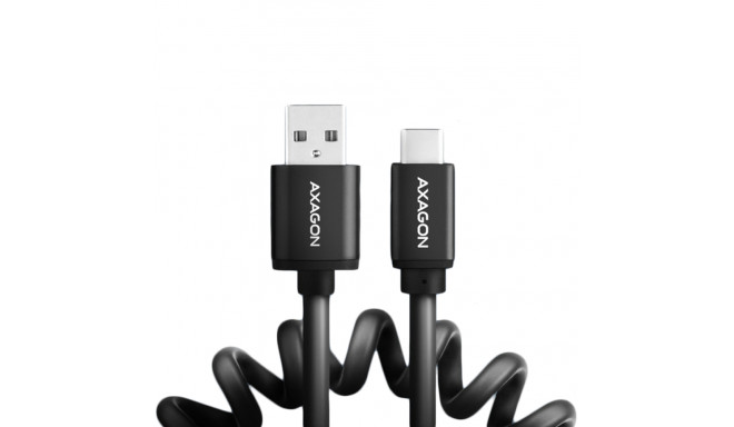 Axagon Data and charging USB 2.0 cable length 1.1 m. 3A. Black twisted.
