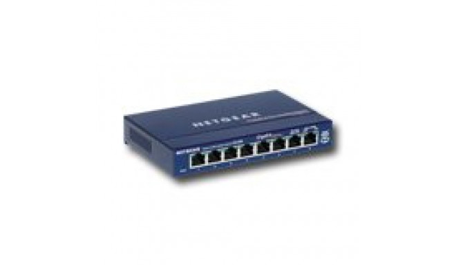 Netgear ProSafe Gigabit Ethernet Switch, 8 x 10/100/1000 RJ45 ports, Desktop