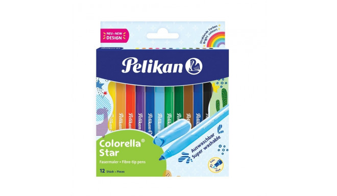 PELIKAN flomāsteri Colorella Star, apaļie, 12 krāsu