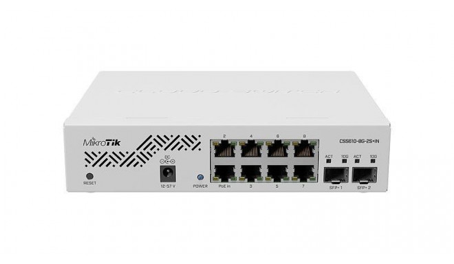 Switch|MIKROTIK|CSS610-8G-2S+IN|Desktop/pedestal|8x10Base-T / 100Base-TX / 1000Base-T|2xSFP+|CSS610-