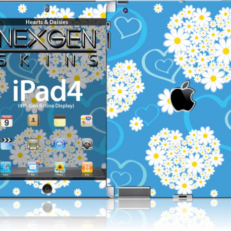 Nexgen Skins - Zestaw skórek na obudowę z efektem 3D iPad 2/3/4 (Hearts and Daisies 3D)