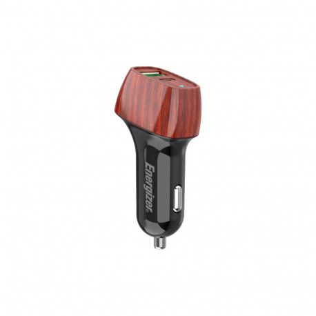 Energizer Ultimate - Ładowarka samochodowa USB-C & USB-A 38W PD + QC3.0 (Walnut)
