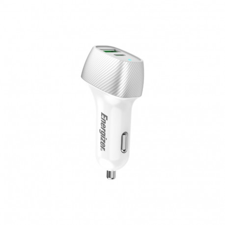 Energizer Ultimate - Ładowarka samochodowa USB-C & USB-A 38W PD + QC3.0 (Biały / Srebrny)