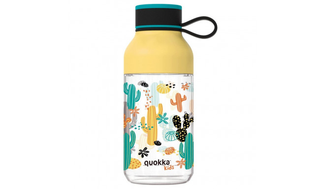 Quokka Ice Kids with strap - Butelka na wodę z tritanu 430 ml z paskiem (Cactus)