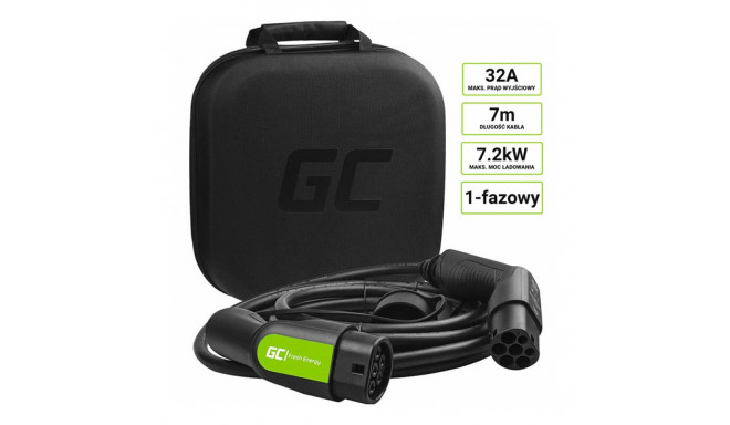 Green Cell - Kabel GC EV Type 2 7.2kW 7m do ładowania Tesla Model 3 / S / X, Leaf, i3, ID.3, e-208, 