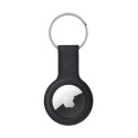 Crong Silicone Case with Key Ring - Protective case for key ring for Apple AirTag (Black)