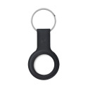 Crong Silicone Case with Key Ring - Protective case for key ring for Apple AirTag (Black)