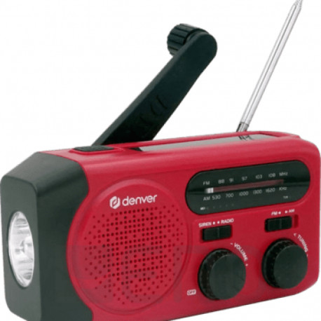 Denver SCR-2010 Solar-Kurbelradio rot