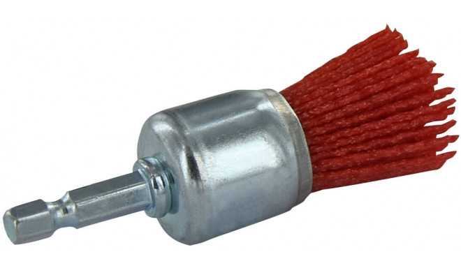 Nylon end brush for drill, Ø22mm, 1/4" HEX shank