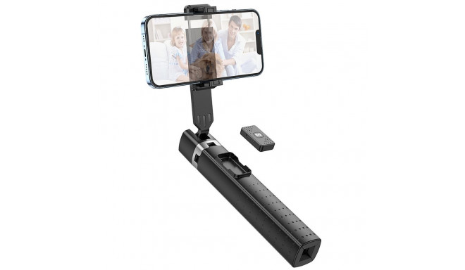 HOCO selfie stick with bluetooth remote control fourpod K18 black