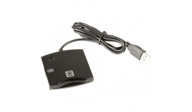 DNI ID Karšu Lasītājs PC / SC / CCID ISO7816 USB (+SIM) Melns
