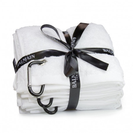BALMAIN HAIR valge rätik karabiiniga 3tk / White Session Towel with Carabiner 3pcs Set