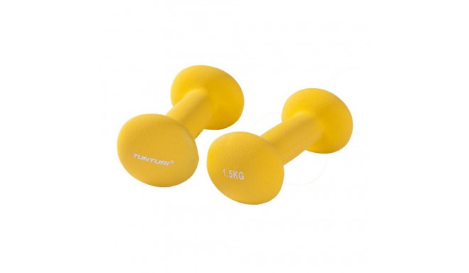 Hantlid TUNTURI Neopreen Dumbbells 1.5kg, kollased